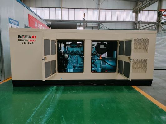 Natural Gas 250kw Weichai WP13D317E300NG Biogas Generator Set with Soundproof Canopy