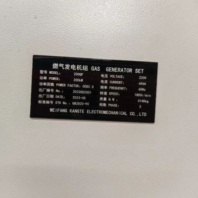 200kw Natural Gas Biogas LPG Biomass Generator with Water Cooled Cooling System Design